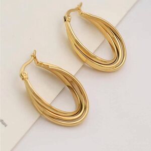 Gold Plated Minimalist Hoop Earrings